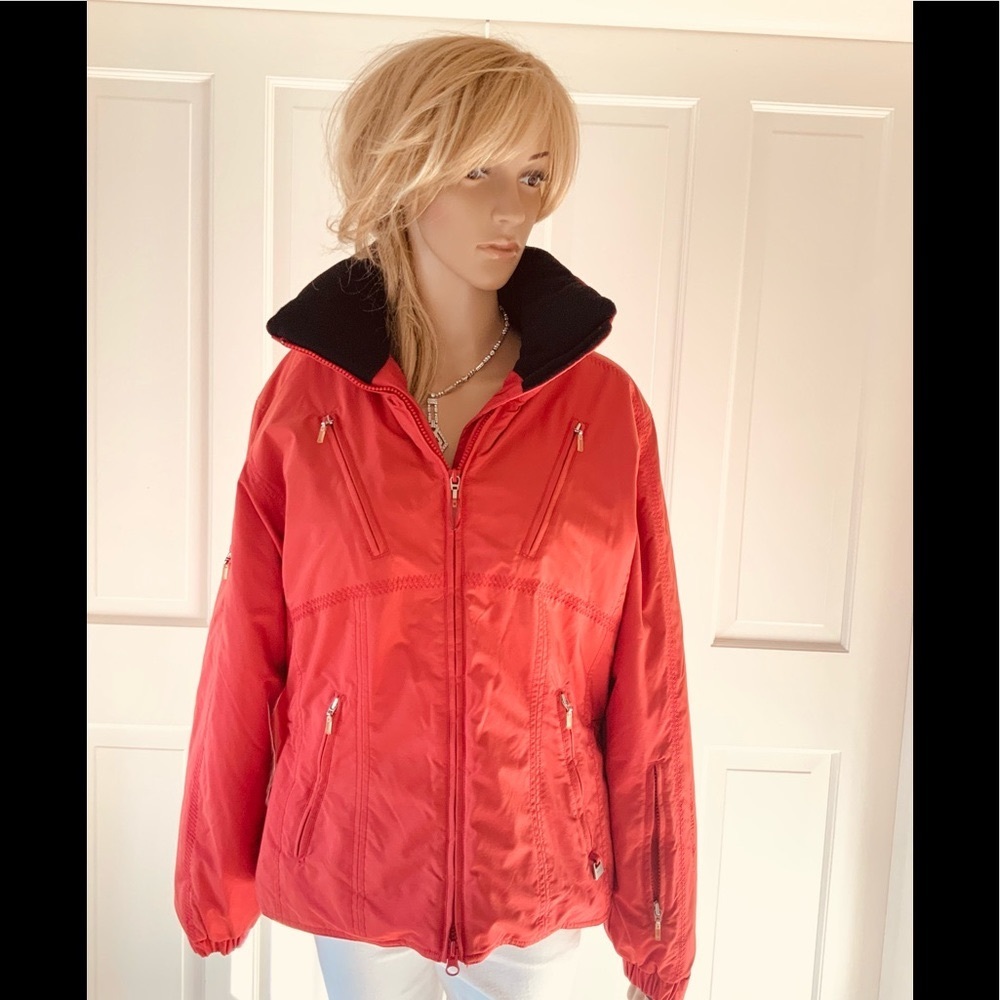 NILS red puffer jacket parka with hood 8